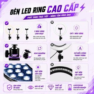 Đèn LED Để Bàn VUASI Size 16Cm, 26Cm Chuyên Hỗ Trợ Ánh Sáng, Bán Hàng,Make Up, Chụp Ảnh, Quay Video