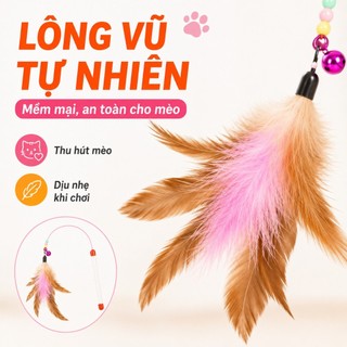 Cần Câu Mèo - Bộ Đồ Chơi Mèo Vui Nhộn, Thiết Kế Chắc Chắn, Phù Hợp Mèo Con & Mèo