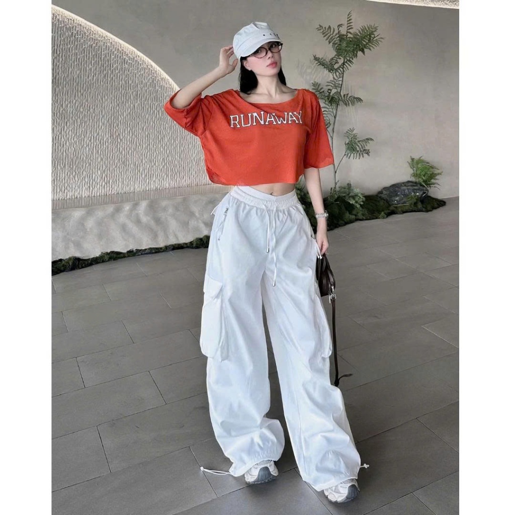 Quần Ống Suông Cạp Chun, Quân Baggy Kaki Ống Rộng Nam Nữ Màu Đen Xám Ulzzang Unisex