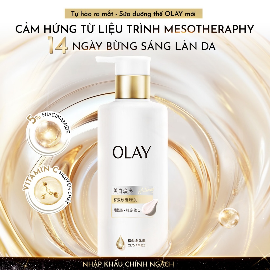 [MỚI] Combo 2 Sữa Dưỡng Thể OLAY Sáng Da Với 5% Niacinamde & Vitamin C/ Dưỡng Ẩm Chuyên Sâu Với Vitamin Pro B5+ 260Gx2