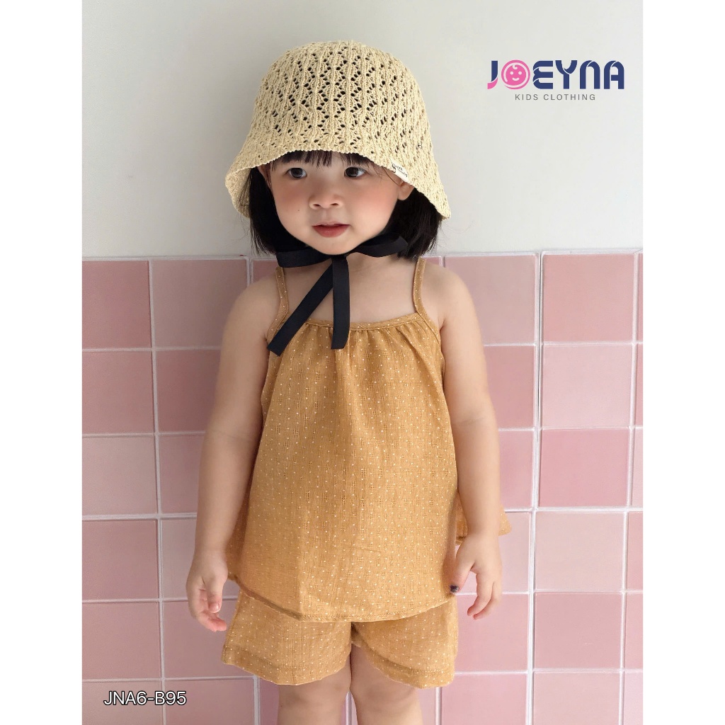 Bộ 2 dây Joeyna B95 họa tiết chấm bi siêu xinh cho bé 8-24kg