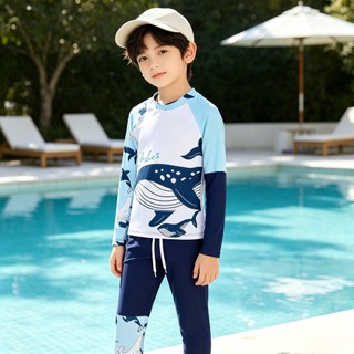 Đồ BơI Bé Trai MùA Hè MớI: áO + QuầN, VảI Polyester ChốNg NắNg Khô đồ BơI Em Bé Trai