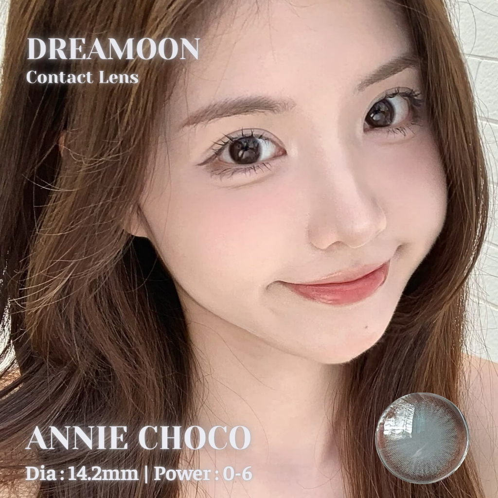 [LENS 6 Tháng] Kính áp tròng DREAMOON Annie choco, size vừa (Tặng Khay Gương)