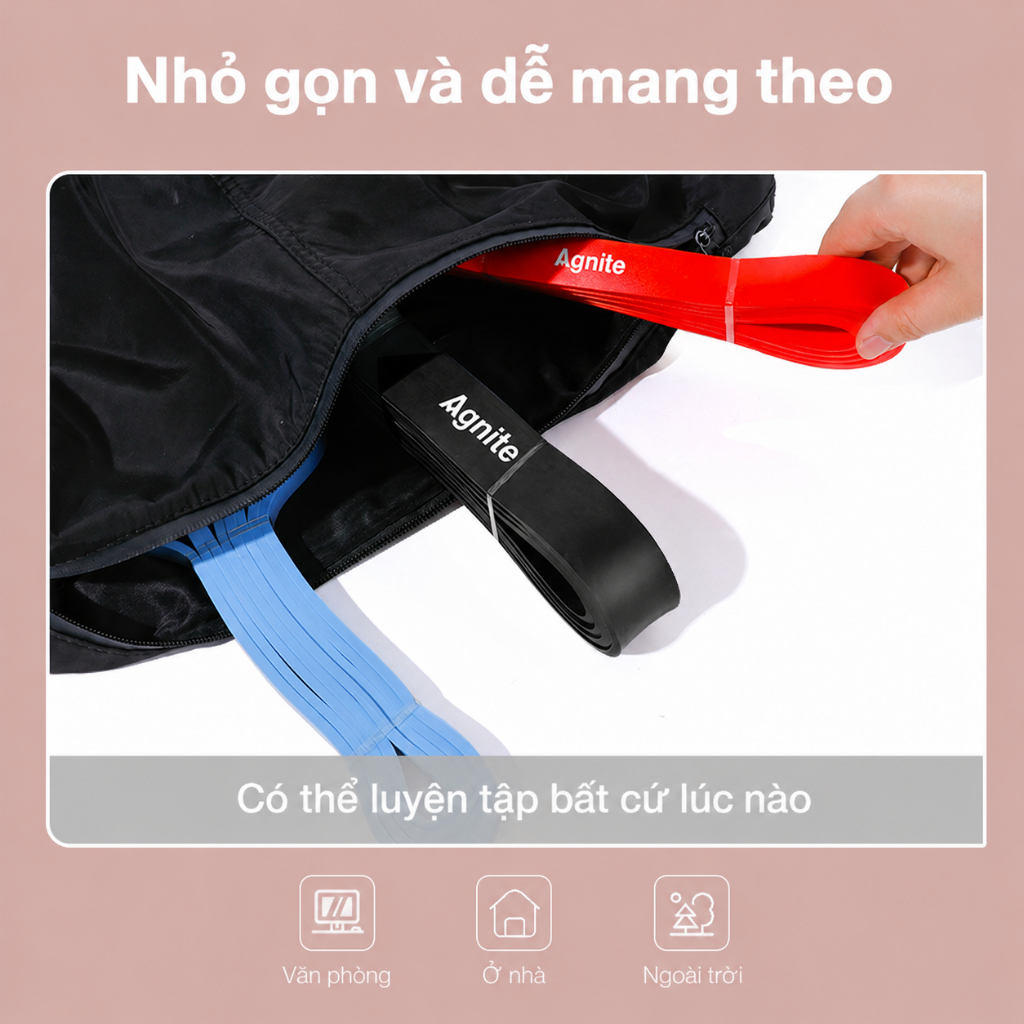 Dây Kháng Lực AGNITE Đa Năng - Dây Kháng Lực Tập Toàn Thân Hỗ Trợ Tập Luyện Thể Thao Tiện Lợi Tại Nhà