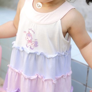 NBAN (6M-6Y) Đầm Tầng Bé Gái, Váy Dáng Xòe Chất Cotton Dễ Thương Mềm Mát Cho Bé Đi Chơi Chụp Hình