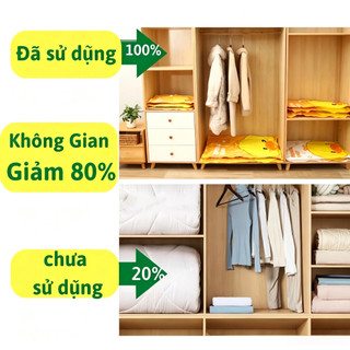 Túi Hút Chân Không Có Bơm Đựng Quần Áo Chăn Màn Chống Ẩm Mốc | Size S/M/L/XL | Dày Dặn Không Rách | Du Lịch & Gia Đình