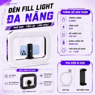 Đèn Led VUASI YM200 Trợ Sáng Vòng Cầm Tay Chụp Ảnh Livestream - 3 Chế Độ Sáng Tiện Lợi Tích Điện