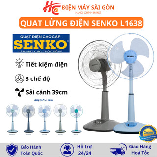 Quạt Điện Đứng Senko L1638 Chính Hãng, Động Cơ Lõi Đồng 100%, Công Suất 47W, 3 Chế Độ Gió