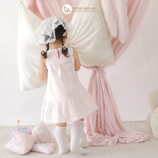NBAN (6M-6Y) Đầm tầng bé gái công chúa chất cotton, váy tầng dáng xòe xinh xắn cho bé gái