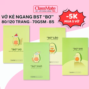Combo 5 Vở Kẻ Ngang Hình Bơ Classmate 80/120 Trang 70gsm Giấy Chống Lóa, Vở Học Sinh Sinh Viên Chống Thấm Ghi Chép