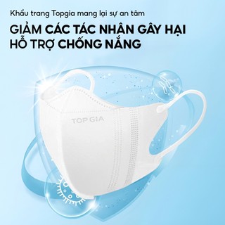 Khẩu trang 5D TOPGIA  cải tiến TopGia 3 lớp vải không dệt cao cấp an toàn, thoáng khí,quay đeo co giãn không đau tai