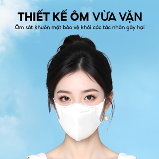 Khẩu trang 5D TOPGIA  cải tiến TopGia 3 lớp vải không dệt cao cấp an toàn, thoáng khí,quay đeo co giãn không đau tai