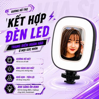 Đèn Led VUASI HLAP 3 Chế Độ Sáng Kèm Gương Hỗ Trợ Livestream Chụp Hình Đa Chế Độ, Dạng Kẹp Tiện Lợi