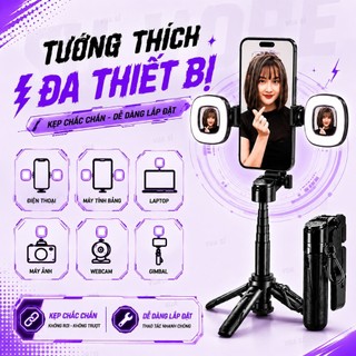 Đèn Led VUASI HLAP 3 Chế Độ Sáng Kèm Gương Hỗ Trợ Livestream Chụp Hình Đa Chế Độ, Dạng Kẹp Tiện Lợi