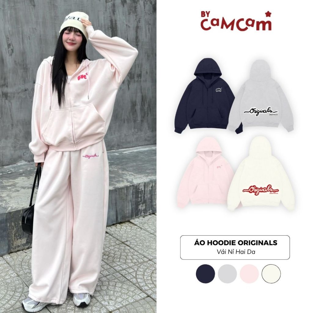 Áo Hoodie Zip ORIGINALS Nỉ 2 Da Không Xù Chữ Thêu 𝑩𝒚𝒄𝒂𝒎𝒄𝒂𝒎- AHOD252