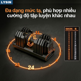 Tạ Tập Gym Tại Nhà Điều Chỉnh Đa Năng LYSIN 15IN1 Vuông, Điều Chỉnh Nhanh, Chống Trượt, Tạ Khác Nhau Từ 2kg Đến 24kg