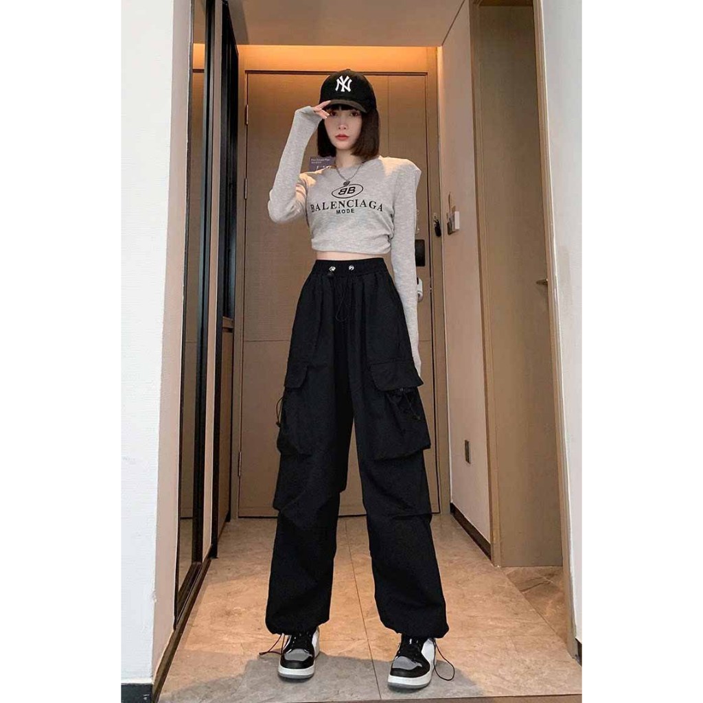 Quần Kaki baggy nam trắng đen 2 gối gấu ống suông rộng chất vải mềm cao cấp RG01 Ullzang hàn quốc