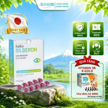 Viên Uống Bổ Mắt KEIKO BILBERON Hỗ Trợ Sáng Mắt, Giảm Mỏi Mắt, Khô Mắt, Bảo Vệ Thị Lực - 20 Viên