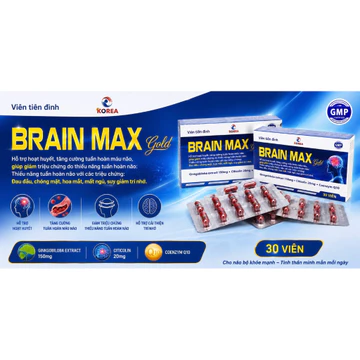 Viên uống bổ não BRAIN MAX hoạt huyết dưỡng não tăng cường tuần hoàn não cải thiện trí nhớ ( hộp 30 viên)