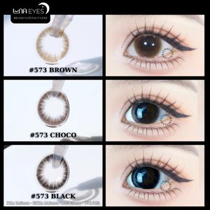 Lens mắt 573 Choco màu nâu socola vân tia tự nhiên, size lớn - thương hiệu LUNA EYES