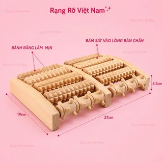 Bàn Lăn Chân Gỗ Massage Bấm Huyệt Lưu Thông Khí Huyết - Bàn Lăn Chân Thư Giãn Giúp Lưu Thông Mạch Máu Chống Tê Mỏi Chân
