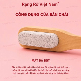 Bàn Chải Chà Gót Chân Kèm Đá Bọt Giúp Tẩy Tế Bào Chết Và Các Mảng Bám Quanh Chân - Cây Chà Gót Chân Có Cán Tiện Lợi