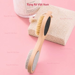 Bàn Chải Chà Gót Chân Kèm Đá Bọt Giúp Tẩy Tế Bào Chết Và Các Mảng Bám Quanh Chân - Cây Chà Gót Chân Có Cán Tiện Lợi