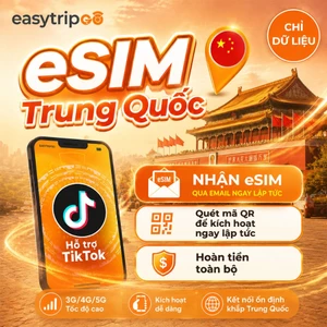Easytripgo Trung Quốc esim Dữ liệu roaming không giới hạn | 1-3GB/Ngày | Kích hoạt bằng mã QR để có dữ liệu du