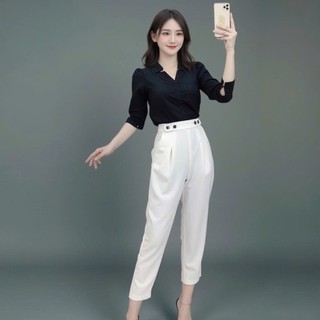 Quần dài nữ, quần baggy 4 cúc chất tuyết mưa mặc công sở đi học SSL
