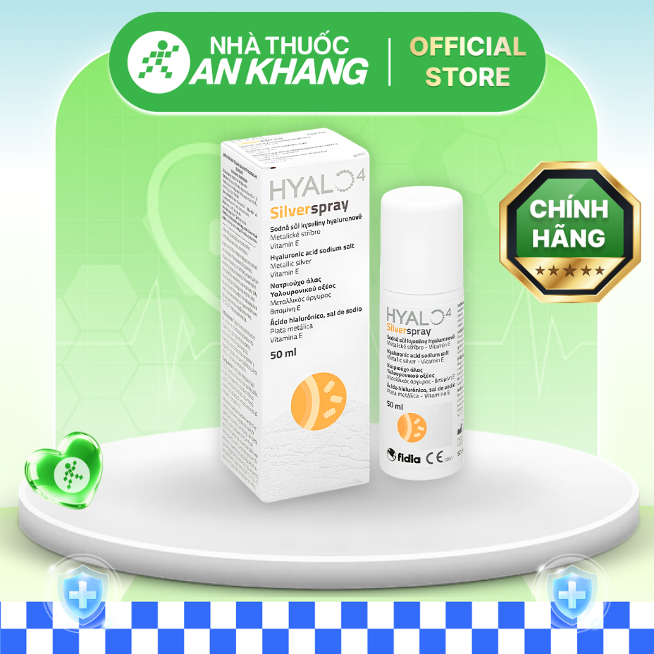 Xịt vết thương Hyalo4 Silver Spray hỗ trợ phủ làm lành vết thương (1 chai x 50ml) [Nhà Thuốc An Khang - Chính Hãng 100%]