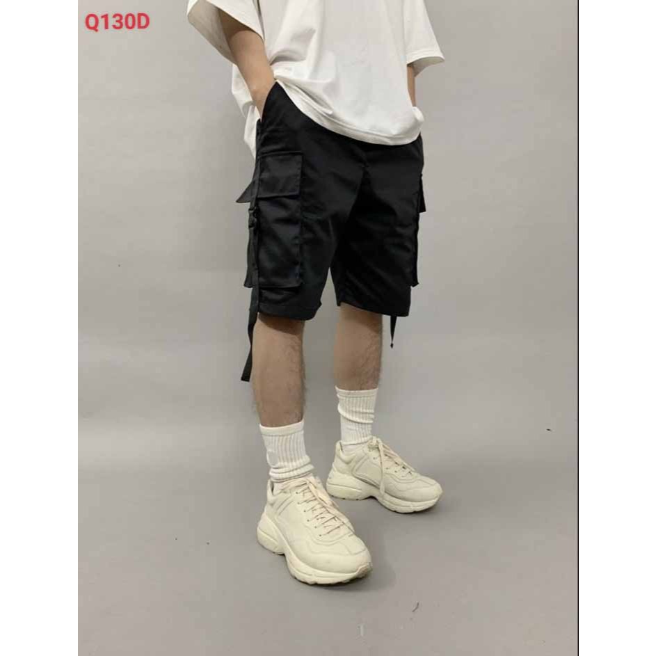 ❤️ Chất đẹp_Form chuẩn ❤️ Quần sọt trên gối  thể thao unisex nam nữ, short đen lưng thun có túi S1