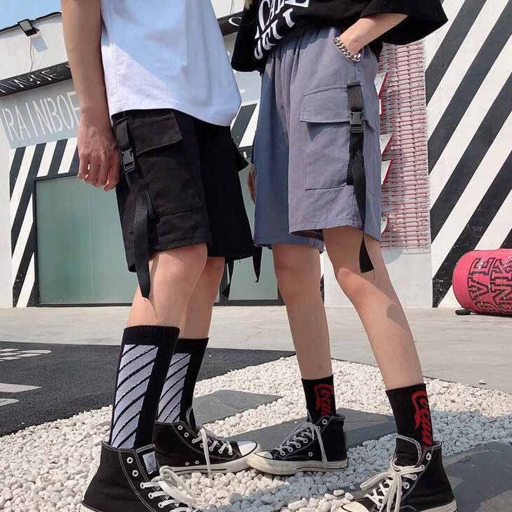 ❤️ Chất đẹp_Form chuẩn ❤️ Quần sọt trên gối  thể thao unisex nam nữ, short đen lưng thun có túi S1