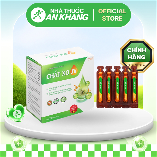 Dung dịch chất xơ JV bổ sung chất xơ, hỗ trợ giảm táo bón hộp 20 ống x 10ml [Nhà Thuốc An Khang - Chính Hãng 100%]