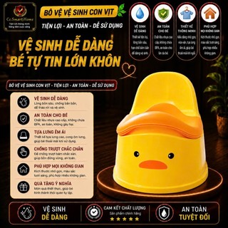 Bô Vệ Sinh Hình Vịt Cho Bé, Bô Tập Đi Vệ Sinh Có Tựa Lưng Cao An Toàn Dễ Lau Chùi Cho Bé Trai Bé Gái