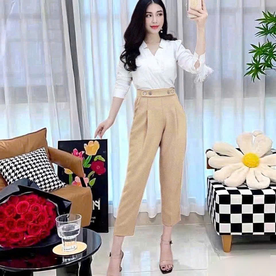Quần baggy nữ chất tuyết mưa công sở đi học quần tay mẫu mới SSL