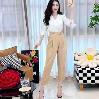 Quần baggy nữ chất tây âu công sở đi học vải tuyết mưa ssl