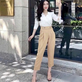 Quần dài nữ, quần baggy 4 cúc chất tuyết mưa mặc công sở đi học SSL