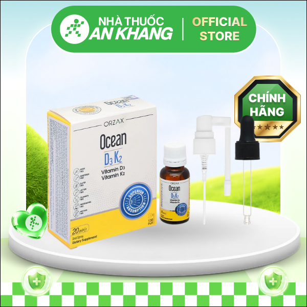 Xịt Ocean D3K2 bổ sung vitamin giúp xương và răng chắc khỏe chai 20ml [Nhà Thuốc An Khang - Chính Hãng 100%]