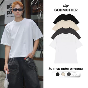 Áo Thun Trơn FORM BOXY GODMOTHER T-Shirt Cotton 250gsm Thoáng Mát Phong Cách Trẻ Trung Năng Động