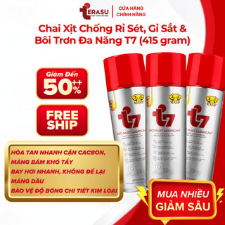 Chai Xịt Chống Rỉ Sét, Gỉ Sắt & Bôi Trơn Đa Năng T7 Làm Sạch Hết Kêu Rít Bản Lề Cửa Ổ Khóa, Kim Loại