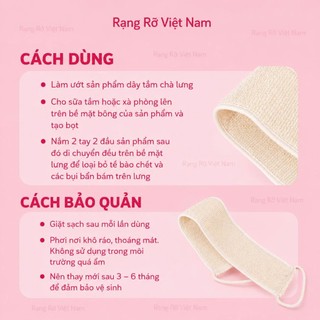 Dây Tắm Sợi Lanh Cao Cấp Full 2 Mặt Tẩy Tế Bào Chết Giúp Da Mịn Màng Phù Hợp Mọi Loại Da - Bông Tắm Sơ Mướp Tẩy Da Chết