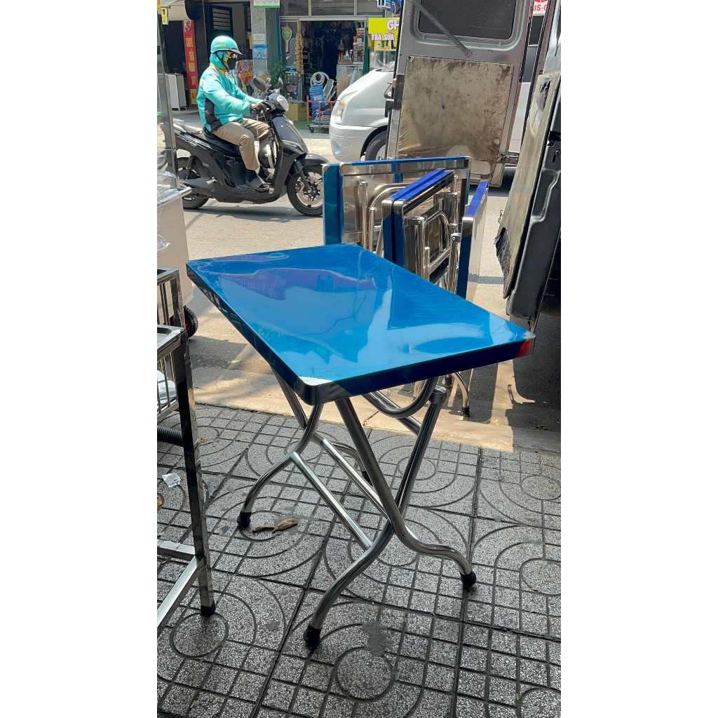 BÀN INOX GẤP GỌN ĂN CƠM ĂN TIỆC CHẤT LIỆU 304