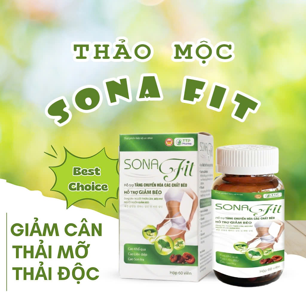 Giảm cân SONA FIT Hộp 60 Viên - Trà Giảm Cân Cấp Tốc Cho Người Cơ Địa Khó Giảm