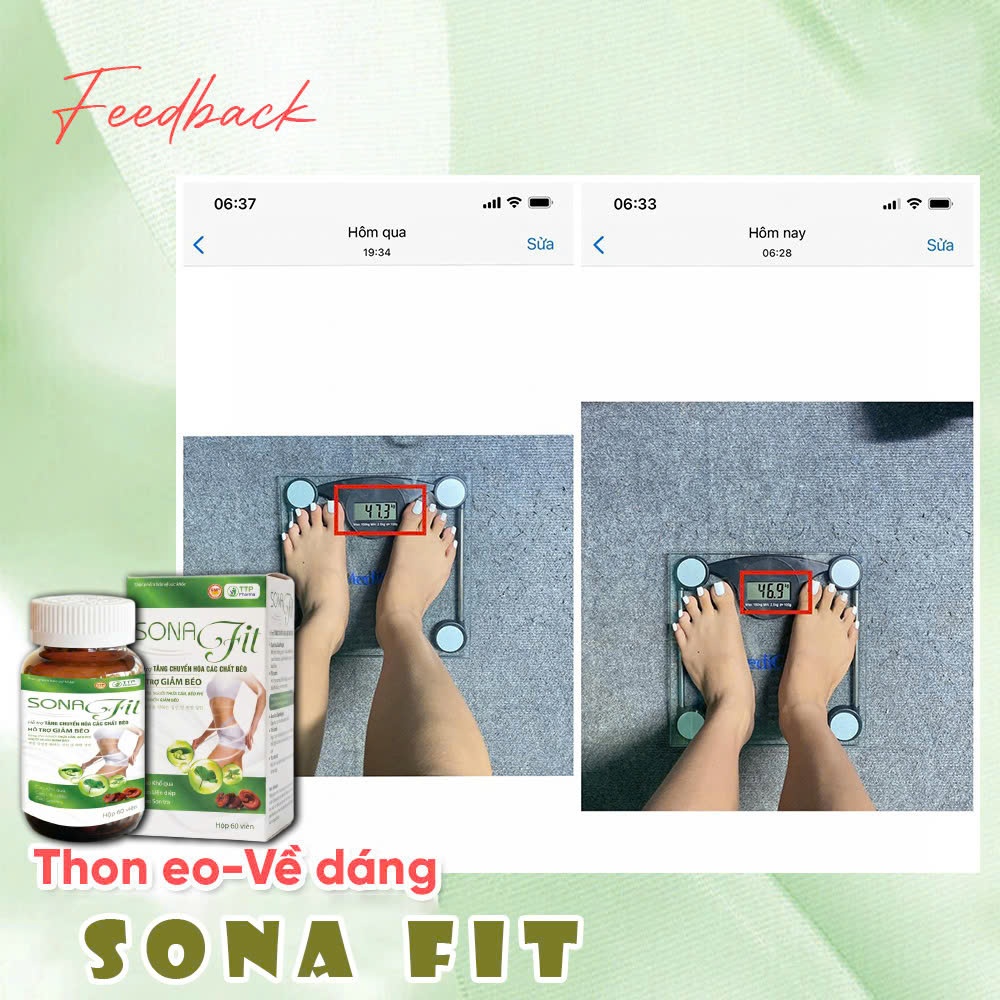 Giảm cân SONA FIT Hộp 60 Viên - Trà Giảm Cân Cấp Tốc Cho Người Cơ Địa Khó Giảm