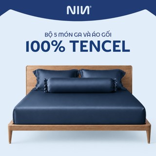 [100% TENCEL] Bộ 5 Món Drap, Áo Gối NIN Florence 80s | Đủ Màu | Nhiều Kích Thước | Lụa Tencel Mát Lạnh
