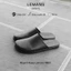 RM01.2 - Giày Sục da bò Round Mules LEMANS, đế cao su có mùi thơm, thiết kế mũ trơn trẻ trung, Bảo hành 12 tháng