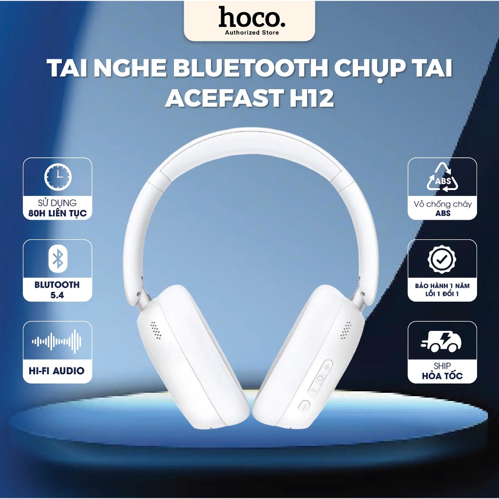 Tai Nghe Chụp Tai Acefast H12 Chống ồn ANC - Tai Nghe Bluetooth 5.4 Bass Mạnh Pin Siêu Khủng 80H Chạy Êm Ái Chính Hãng | BigBuy360 - bigbuy360.vn