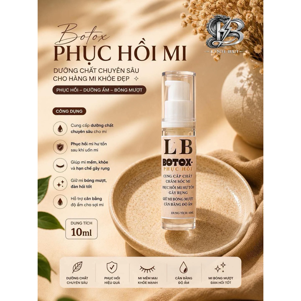 Botox Phục Hồi Mi dung tich 10ml | Tinh Chất Dưỡng Mi Sau Uốn | Phục Hồi Mi Hư Tổn, Giúp Mi Bóng Mượt Khỏe Đẹp