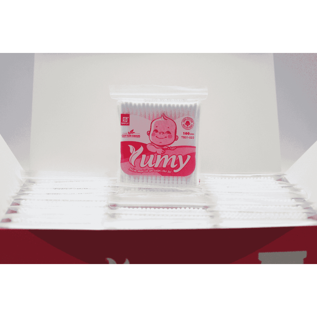 Combo 48 gói Tăm bông trẻ em YUMY Baby 100 que tăm mềm thân nhựa an toàn dành cho trẻ nhỏ (TB01-022)