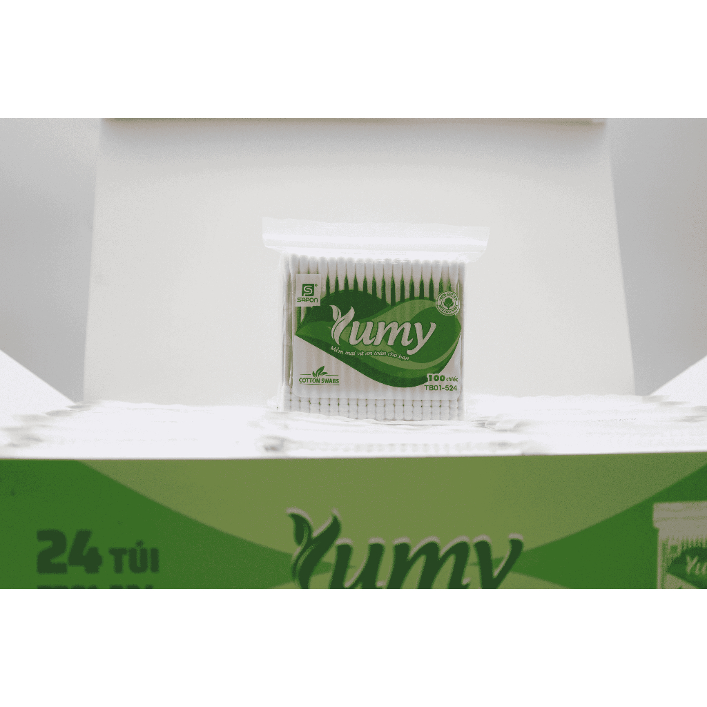 Combo 48 gói Tăm bông YUMY thân trúc chắc chắn 100 que bông mềm mại, thân thiện môi trường(TB01-524)